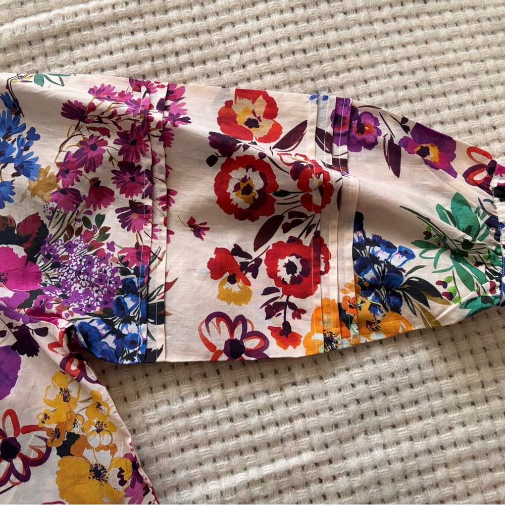 Johnny Was Pink and Yellow Floral Top - Picture 6 of 9